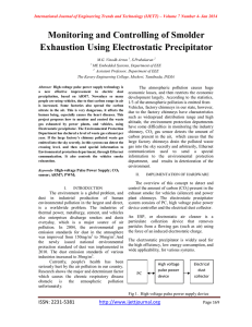 Monitoring and Controlling of Smolder Exhaustion Using Electrostatic Precipitator