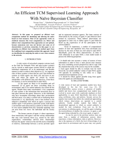 An Efficient TCM Supervised Learning Approach With Naïve Bayesian Classifier