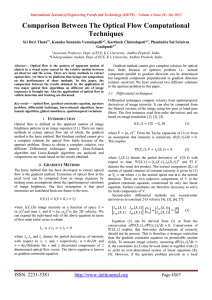 Comparison Between The Optical Flow Computational Techniques  Sri Devi Thota