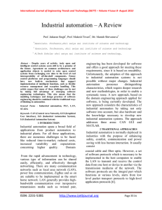 Industrial automation – A Review  Prof. Jaikaran Singh