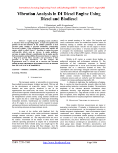 Vibration Analysis in DI Diesel Engine Using Diesel and Biodiesel