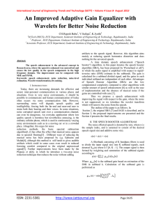 An Improved Adaptive Gain Equalizer with Wavelets for Better Noise Reduction