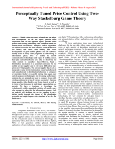 Perceptually Tuned Price Control Using Two- Way Stackelburg Game Theory