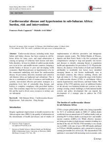 Cardiovascular disease and hypertension in sub-Saharan Africa: burden, risk and interventions