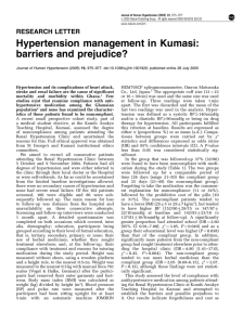 Hypertension management in Kumasi: barriers and prejudice? RESEARCH LETTER