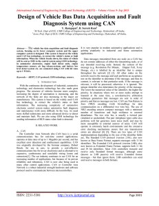 Design of Vehicle Bus Data Acquisition and Fault Y. Ramgopal