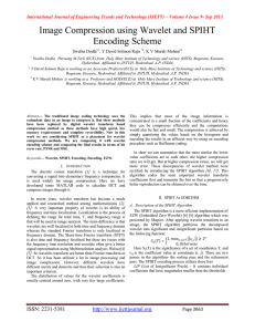 Image Compression using Wavelet and SPIHT Encoding Scheme