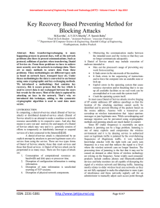 Key Recovery Based Preventing Method for Blocking Attacks M.Kavitha , A.V.D.N.Murthy