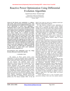 Reactive Power Optimization Using Differential Evolution Algorithm  Santosh Kumar Morya