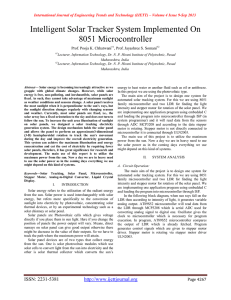 Intelligent Solar Tracker System Implemented On 8051 Microcontroller