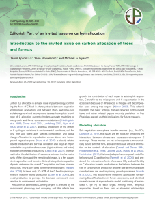 Introduction to the invited issue on carbon allocation of trees
