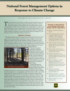 T National Forest Management Options in Response to Climate Change