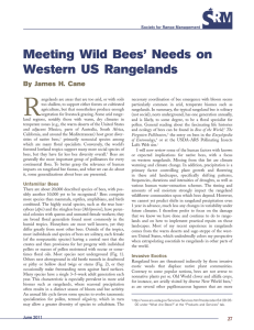 R Meeting Wild Bees’ Needs on Western US Rangelands By James H. Cane