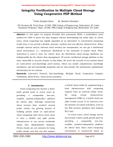 Integrity Verification In Multiple Cloud Storage Using Cooperative PDP Method