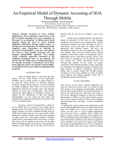 An Empirical Model of Dynamic Accessing of SOA Through Mobile Ramesh kumarBehara ,Chanti.Suragala