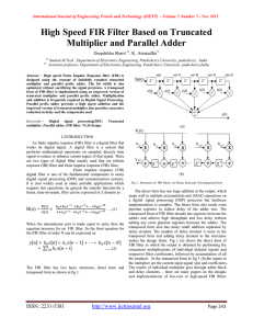 High Speed FIR Filter Based on Truncated Multiplier and Parallel Adder