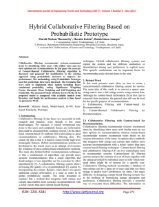 Hybrid Collaborative Filtering Based on Probabilistic Prototype  Murali Mohan.Thomurthy