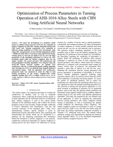 Optimization of Process Parameters in Turning Using Artificial Neural Networks