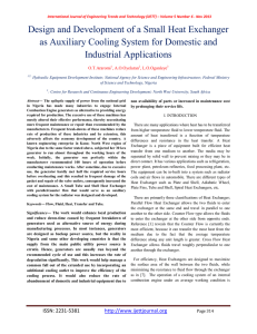 Design and Development of a Small Heat Exchanger Industrial Applications