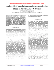 An Empirical Model of cooperative communication Model in Mobile Adhoc Networks