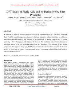 DFT Study of Picric Acid and its Derivative by First Principles
