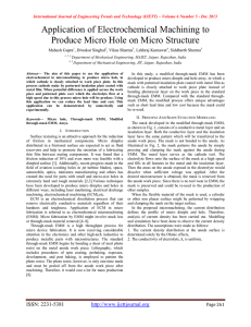 Application of Electrochemical Machining to Produce Micro Hole on Micro Structure