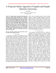 A Proposed Online Approach of English and Punjabi Question Answering