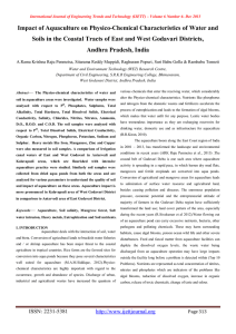 Impact of Aquaculture on Physico-Chemical Characteristics of Water and