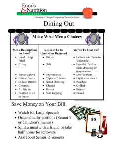 Dining Out Make Wise Menu Choices