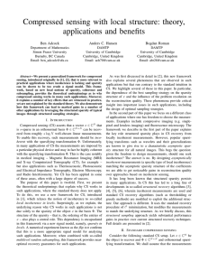 Compressed sensing with local structure: theory, applications and benefits Ben Adcock