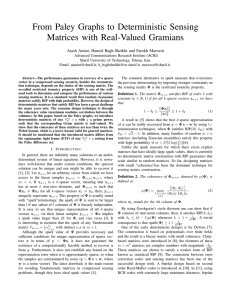 From Paley Graphs to Deterministic Sensing Matrices with Real-Valued Gramians