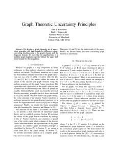Graph Theoretic Uncertainty Principles John J. Benedetto Paul J. Koprowski Norbert Wiener Center