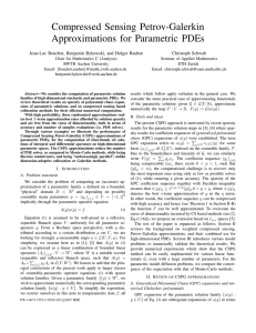 Compressed Sensing Petrov-Galerkin Approximations for Parametric PDEs Christoph Schwab