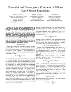 Unconditional Convergence Constants of Hilbert Space Frame Expansions Peter G. Casazza