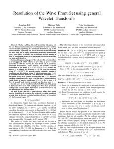 Resolution of the Wave Front Set using general Wavelet Transforms Jonathan Fell