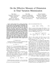 On the Effective Measure of Dimension in Total Variation Minimization Raja Giryes