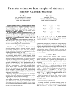 Parameter estimation from samples of stationary complex Gaussian processes Paul Hurley Orhan ¨