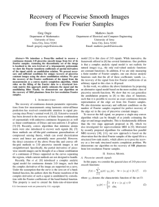 Recovery of Piecewise Smooth Images from Few Fourier Samples Greg Ongie Mathews Jacob