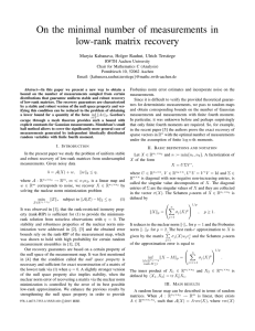 On the minimal number of measurements in low-rank matrix recovery