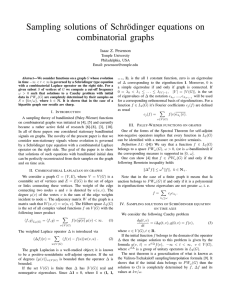 Sampling solutions of Schr¨odinger equations on combinatorial graphs Isaac Z. Pesenson