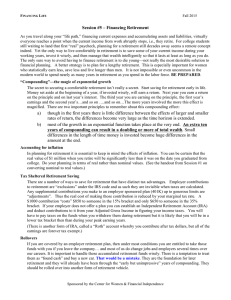 Session #5 – Financing Retirement