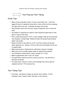 Test Prep and Test-Taking Study Tips: