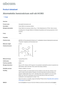 Atorvastatin hemicalcium salt ab141083 Product datasheet 1 Image Overview