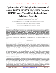 Optimization of Tribological Performance of Al6061T6/15% SiC/15% Al O /10% Graphite