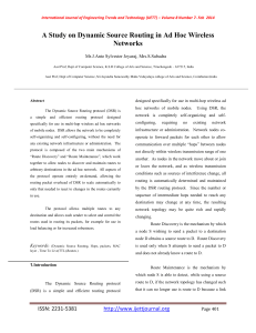 A Study on Dynamic Source Routing in Ad Hoc Wireless Networks