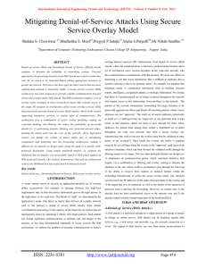 Mitigating Denial-of-Service Attacks Using Secure Service Overlay Model  Shalaka S. Chowriwar