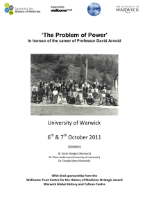 ‘The Problem of Power' University of Warwick 6 &amp; 7