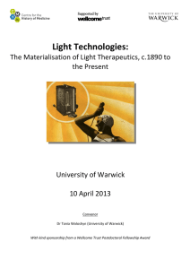 Light Technologies: The Materialisation of Light Therapeutics, c.1890 to the Present