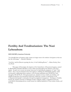 Fertility And Totalitarianism: The Nazi Lebensborn