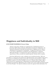 Happiness and Individuality in Mill